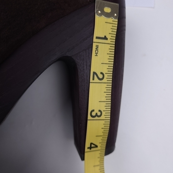 Lucky Brand Brown Suede Chunky Heel Platform Mules Sz 9m - Picture 6 of 11